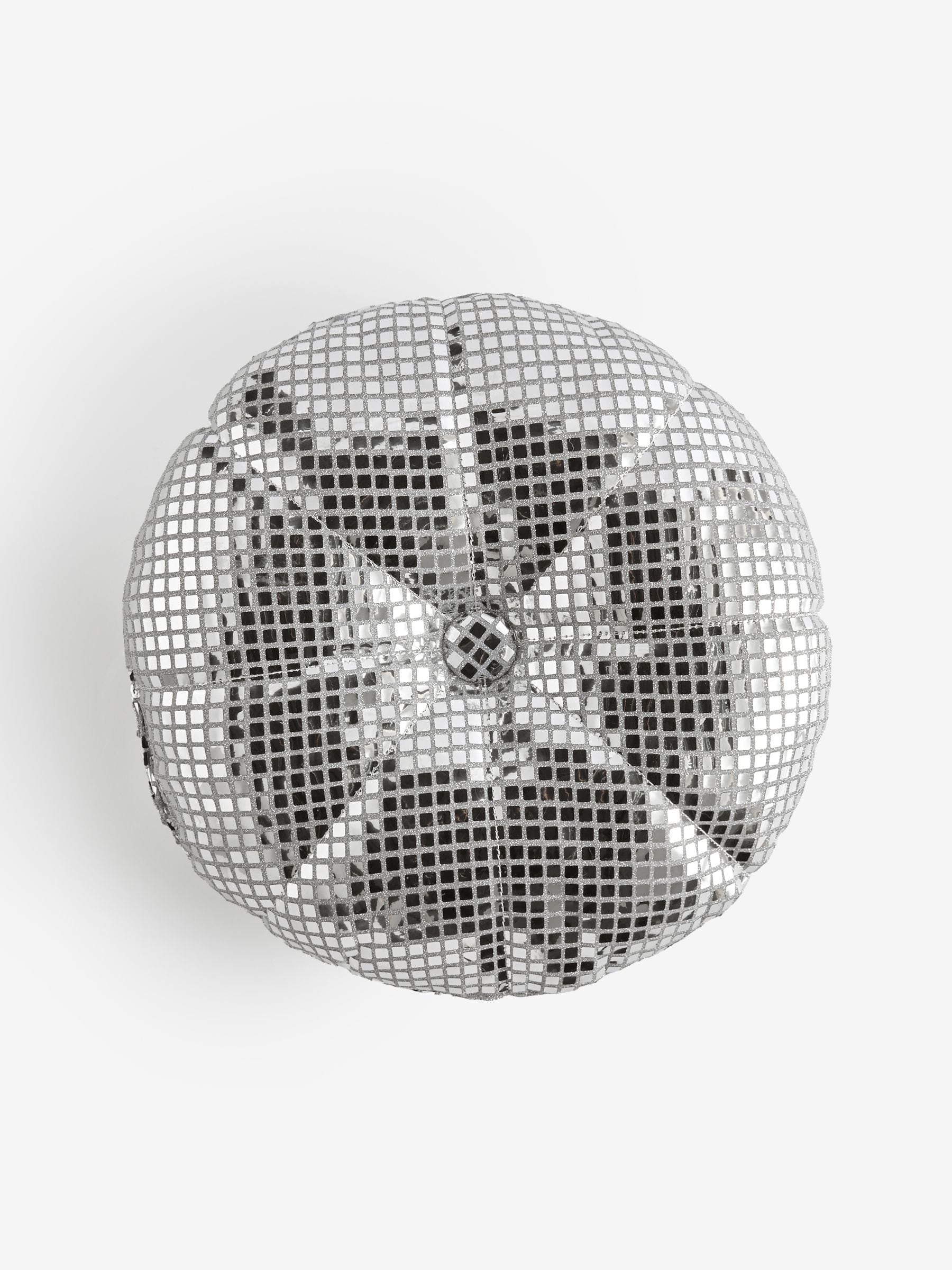 Rockett St George silver sequin discoball cushion 40cm - British product