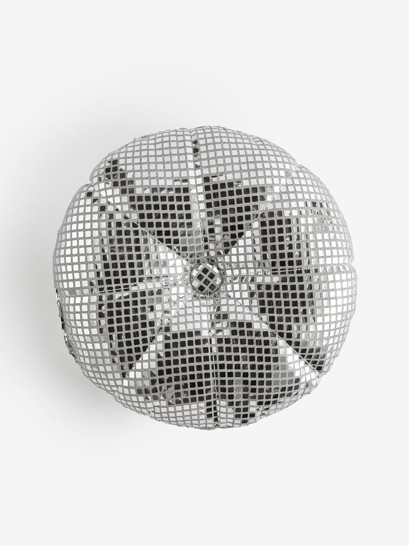 Rockett St George silver sequin discoball cushion 40cm - British product