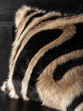 Rockett St George black tiger animal swirl faux fur cushion 50cm, UK version