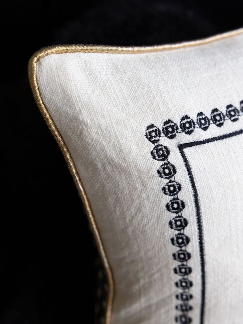 Rockett St George slogan embroidered cushion 30x50cm - British product