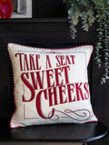 Rockett St George Take A Seat embroidered cushion 45cm - British product
