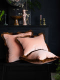 Rockett St George Pink Velvet Fringe Cushion
