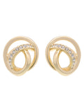 Karen Millen Gold Tone Crystal Ribbon Stud Earrings