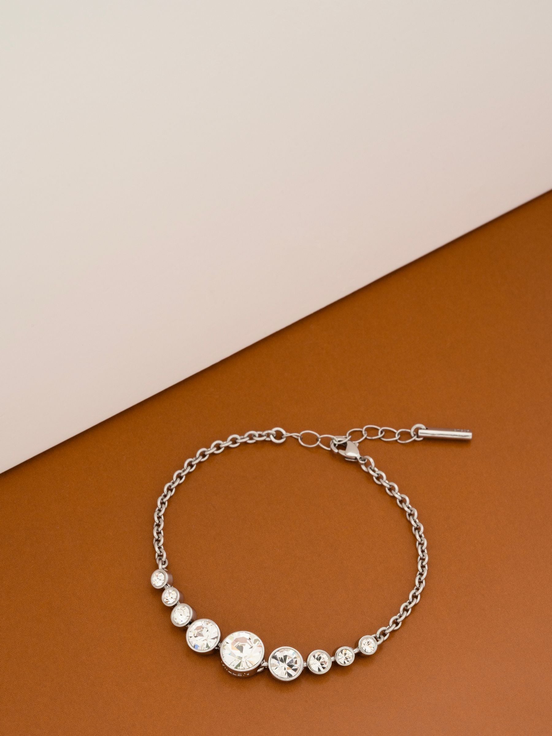 Karen Millen Crystal Flow Bracelet Silver Tone, UK version