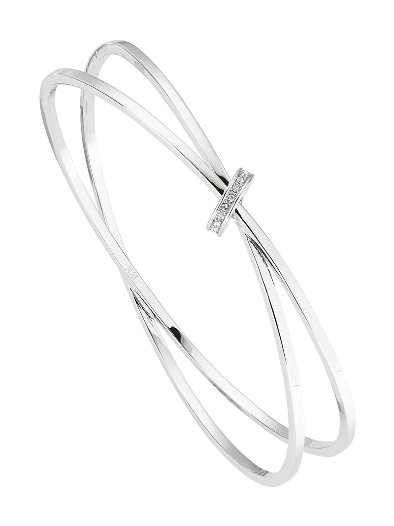 Karen Millen Silver Tone Oval Chain Bangle 6.9cm imported from the UK