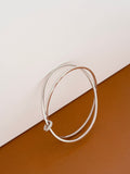 Karen Millen Silver Tone Oval Chain Bangle 6.9cm imported from the UK