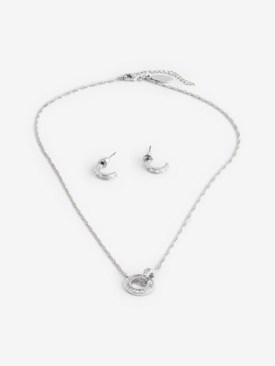 Next Inicio Silver Tone Cubic Zirconia Linked Circle Set - Gift Boxed- Buy online at McGrocer