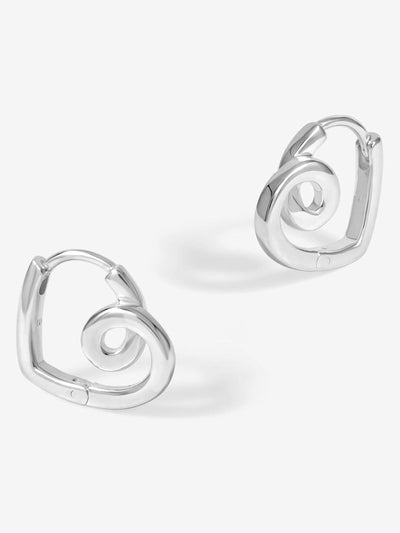 Neste 925 Sterling Sølv Polert Swirl Hjerte Hoop Øredobber - Kjøp online hos McGrocer