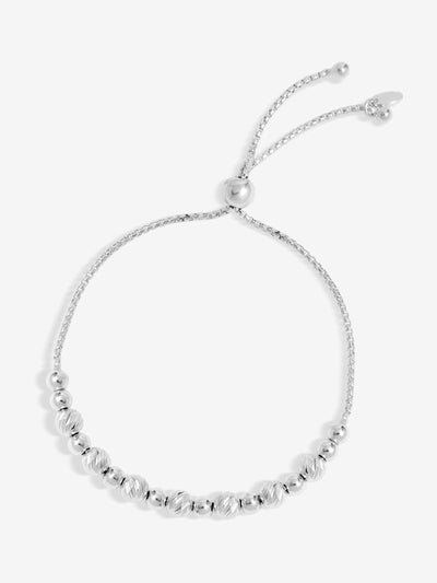 Next Simply Silver Silver Tone 925 Diamond Cut Orb Toggle Bracelet- Buy online at McGrocer