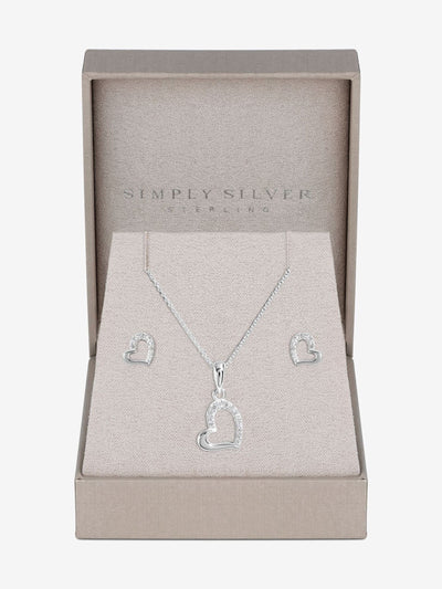 Neste Sterling Sølv og Cubic Zirconia Hjerte Smykkesett - Gaveeske - Kjøp online hos McGrocer