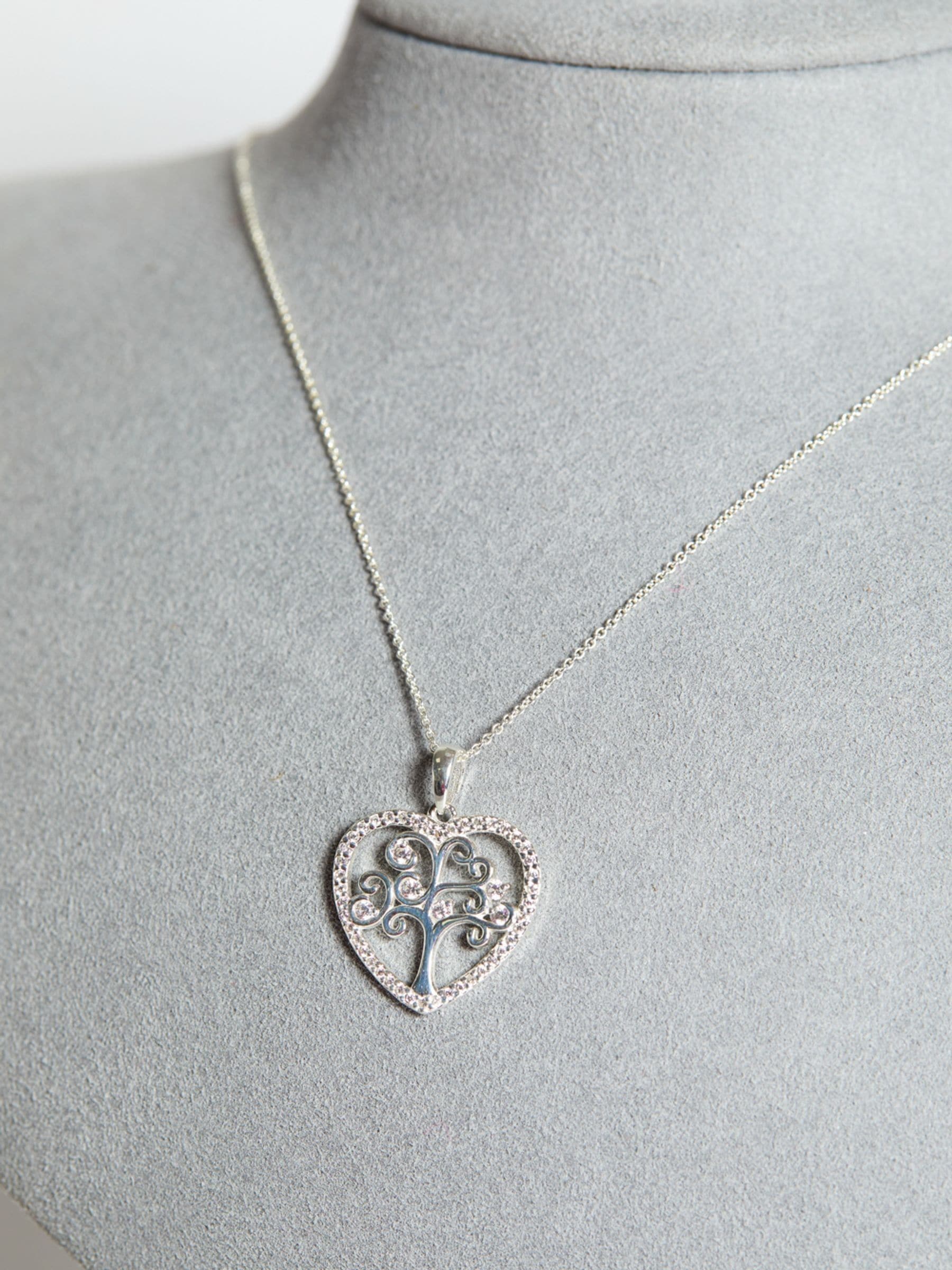 Simply Silver Tree of Love Heart Pendant sterling silver (British brand)