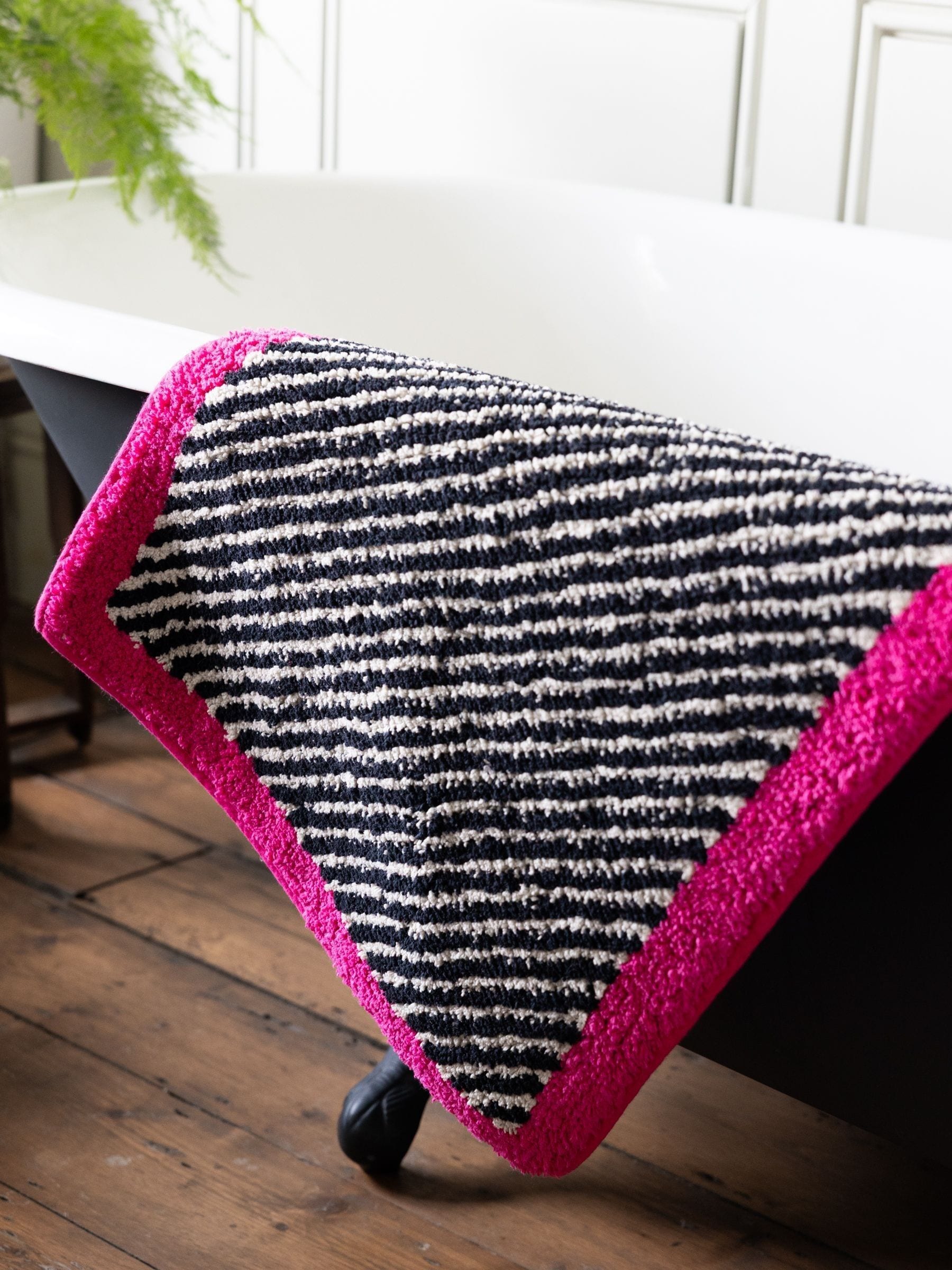Rockett St George Sandstripe bath mat 50x80cm, imported from the UK