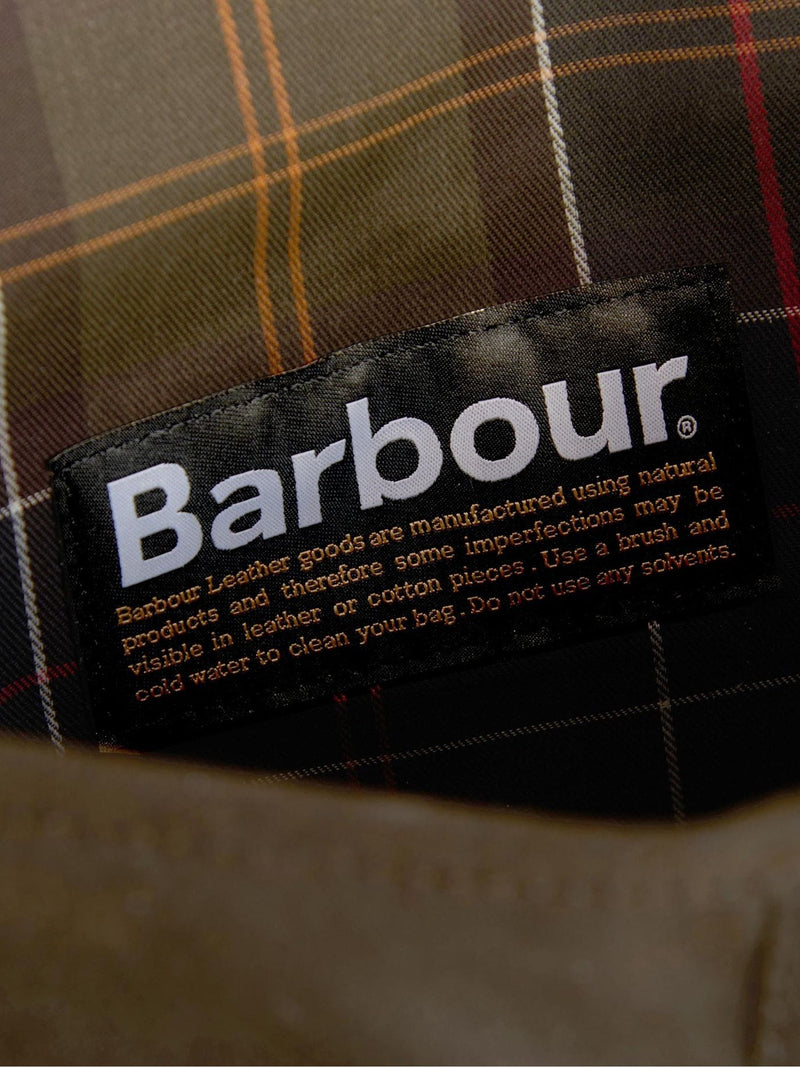 Barbour green wax Tarras bag - (British brand)