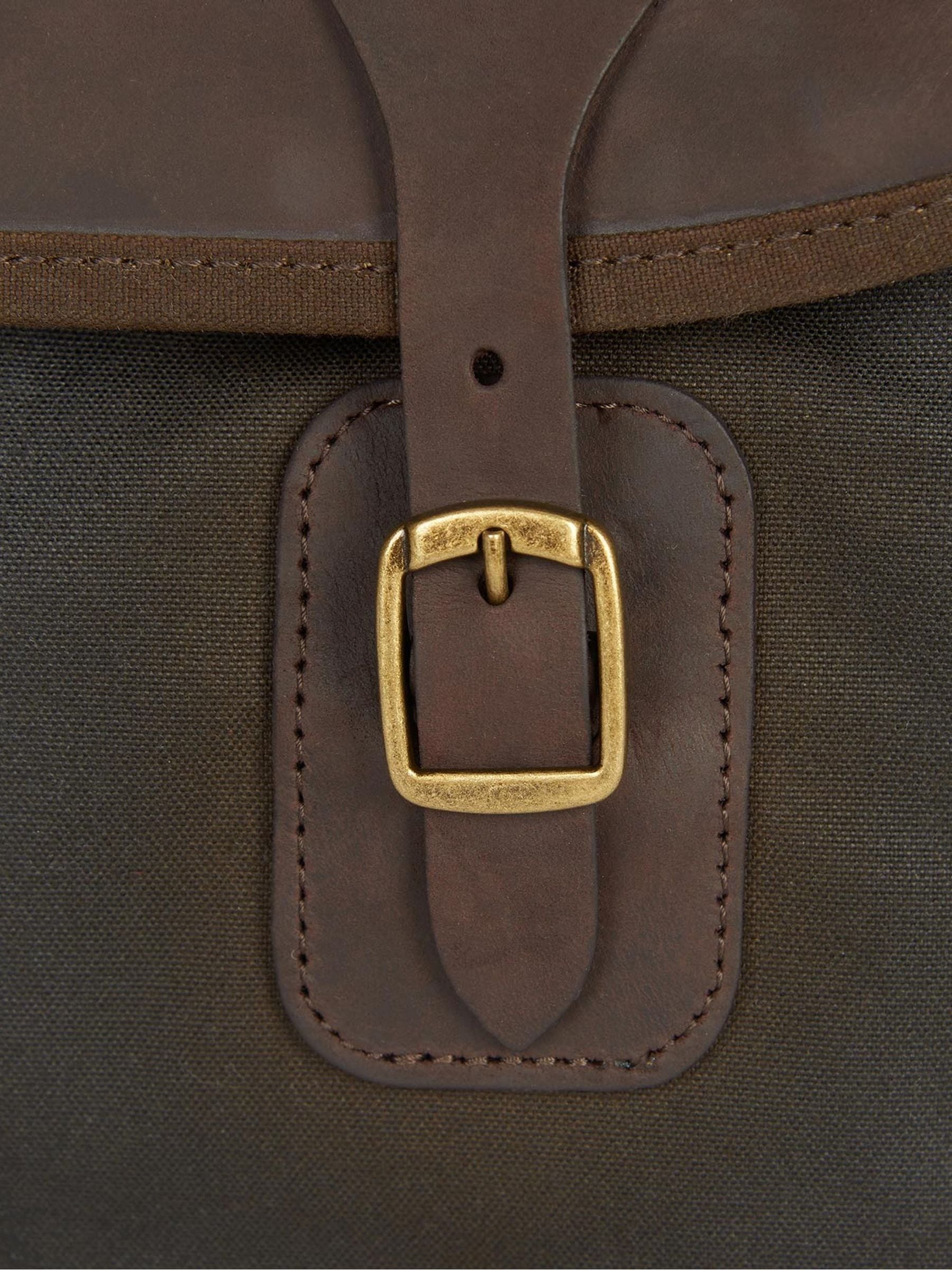 Barbour green wax Tarras bag - (British brand)