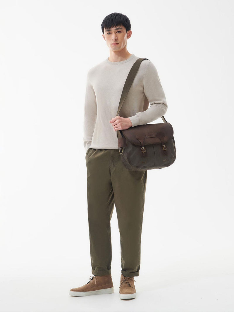 Barbour green wax Tarras bag - (British brand)