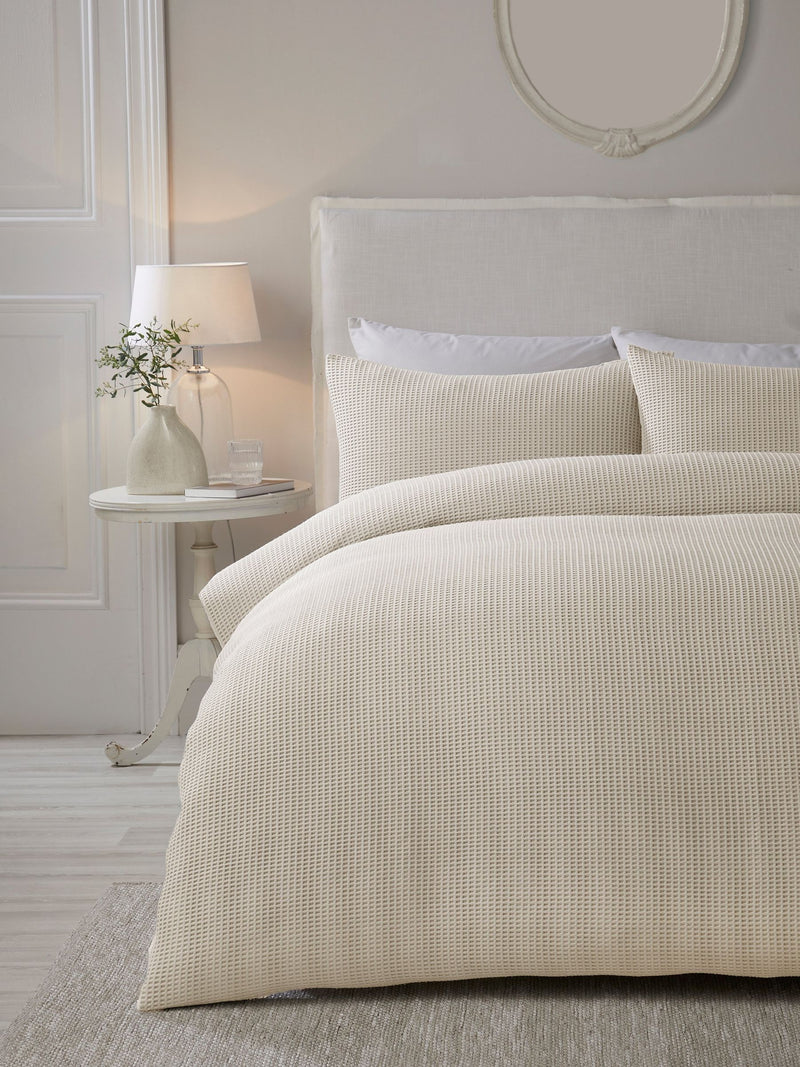 Serene Natural Lindly Textured Duvet Cover Set (British brand)