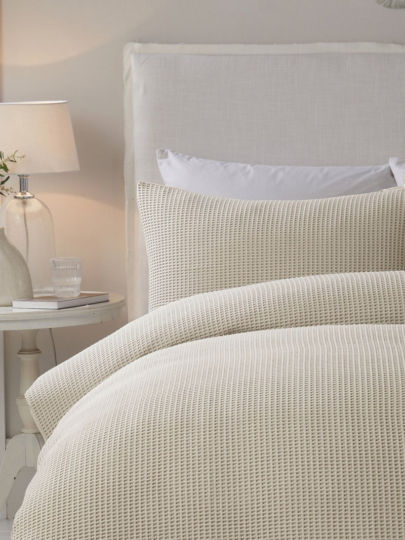 Serene Natural Lindly Textured Duvet Cover Set (British brand)