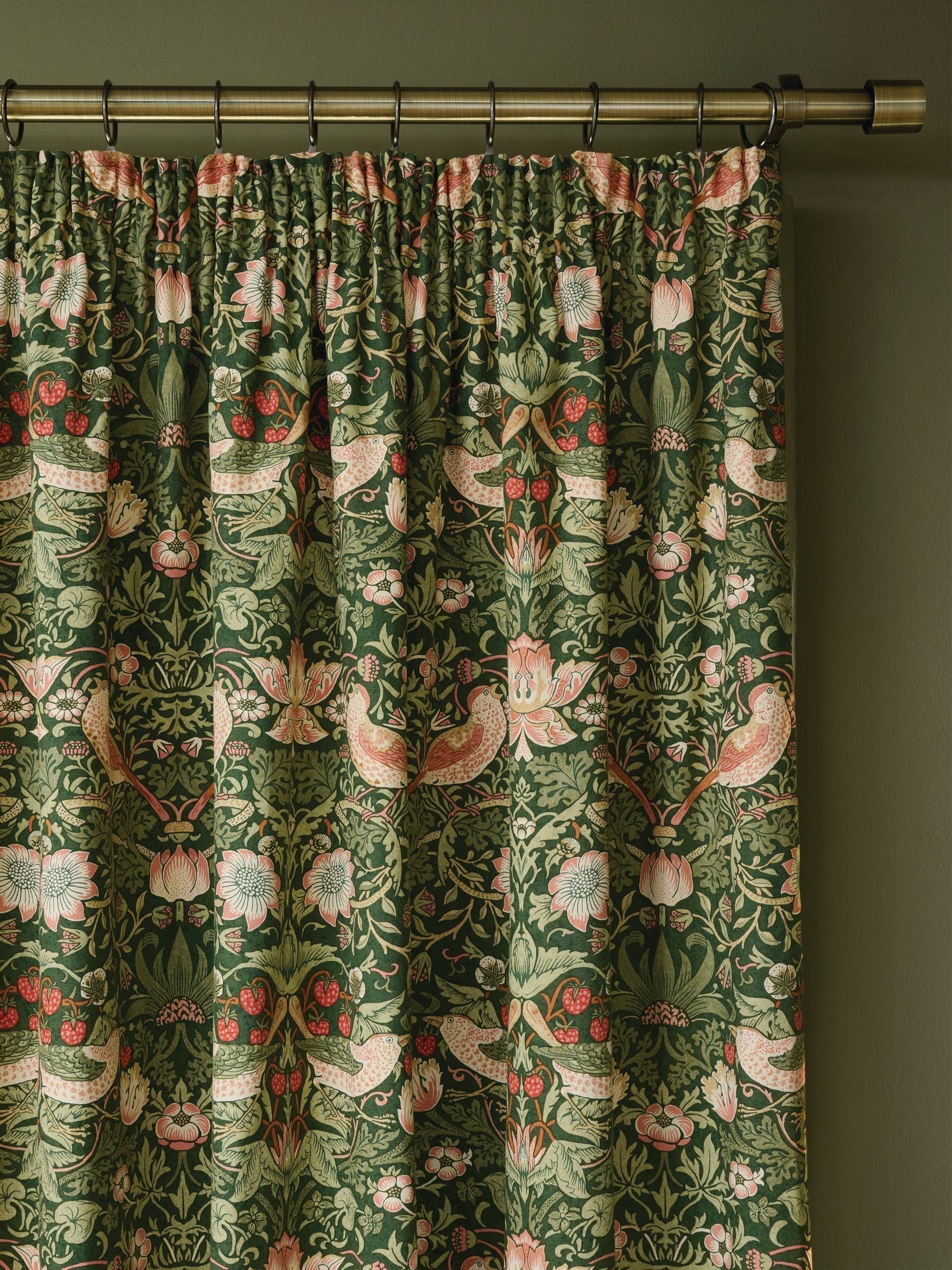 William Morris At Home Strawberry Thief blackout curtains 229x274cm - British product