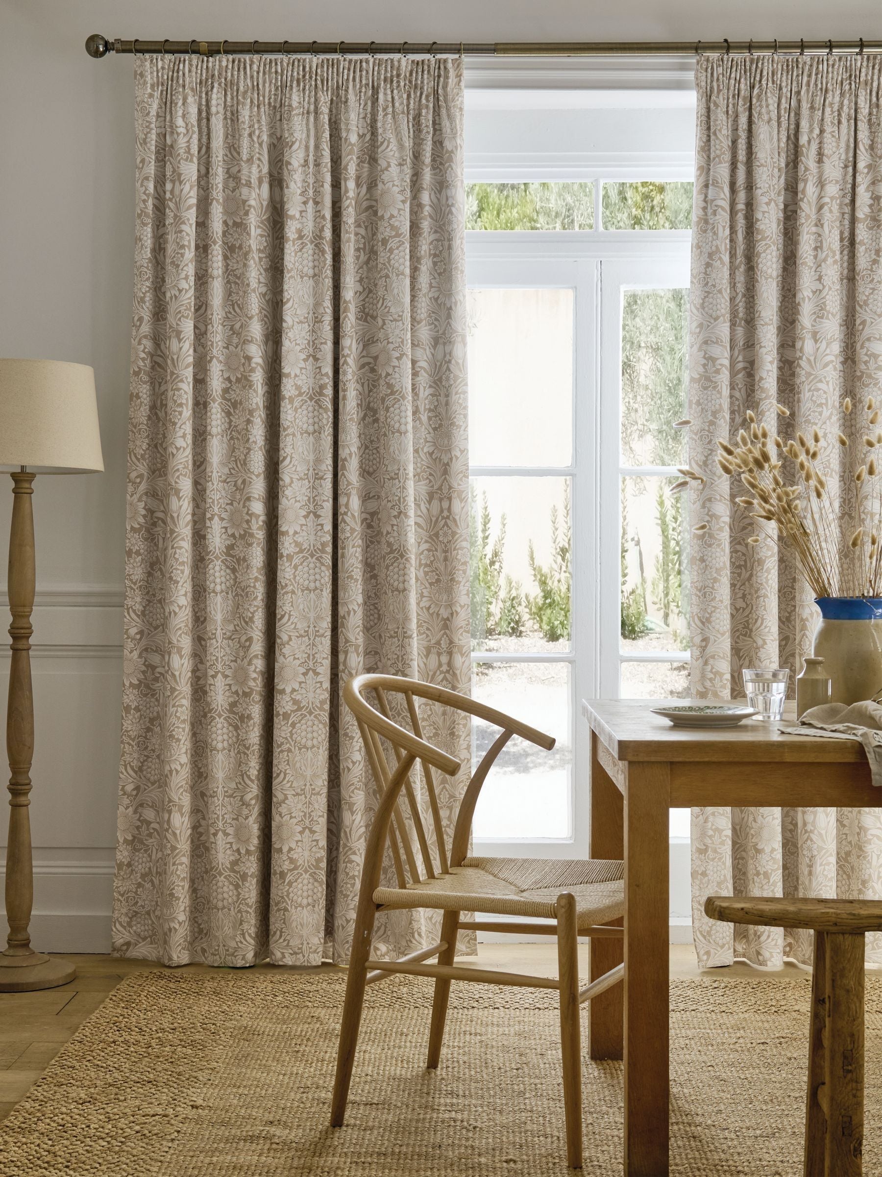 William Morris At Home sunflower curtains natural 229x274cm, imported from the UK
