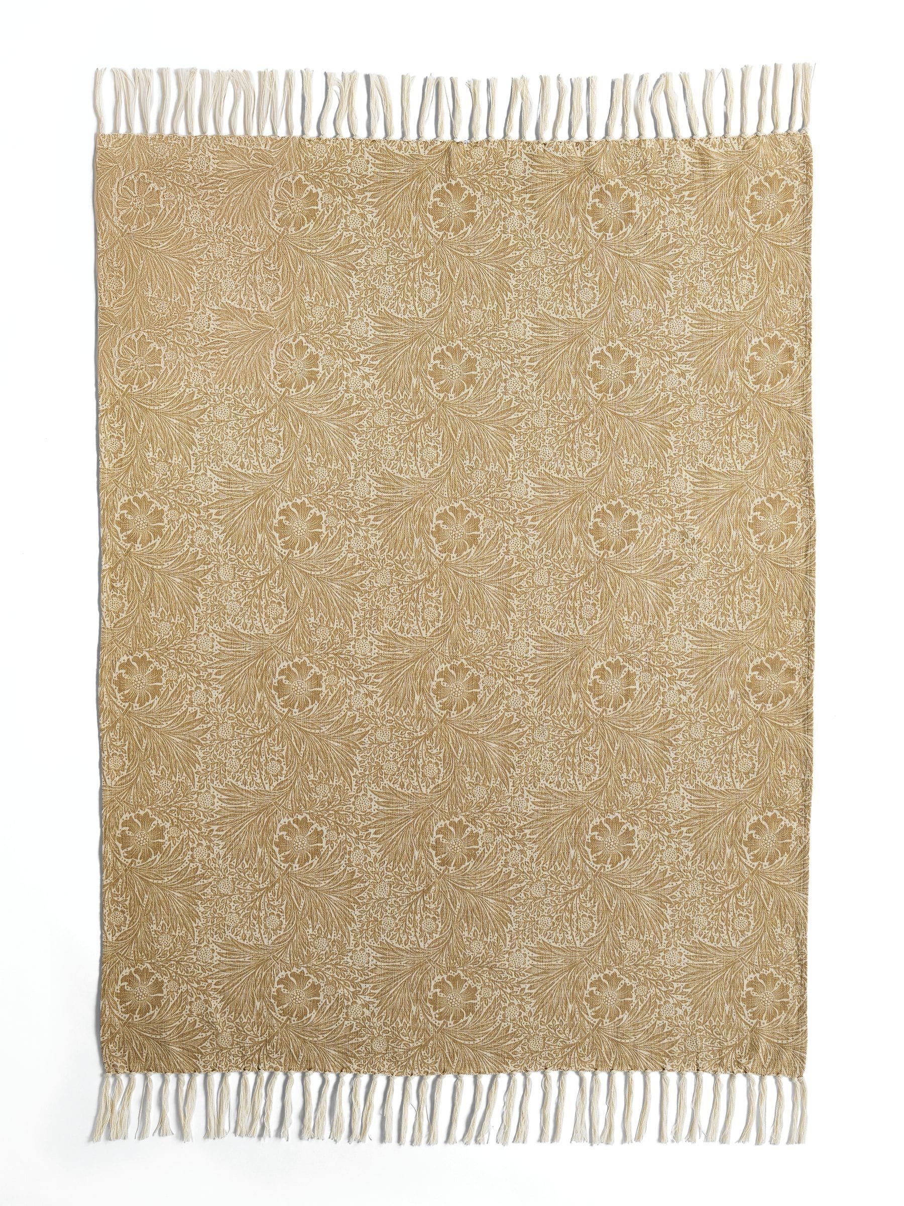 William Morris Marigold cotton throw 130x170cm, UK version