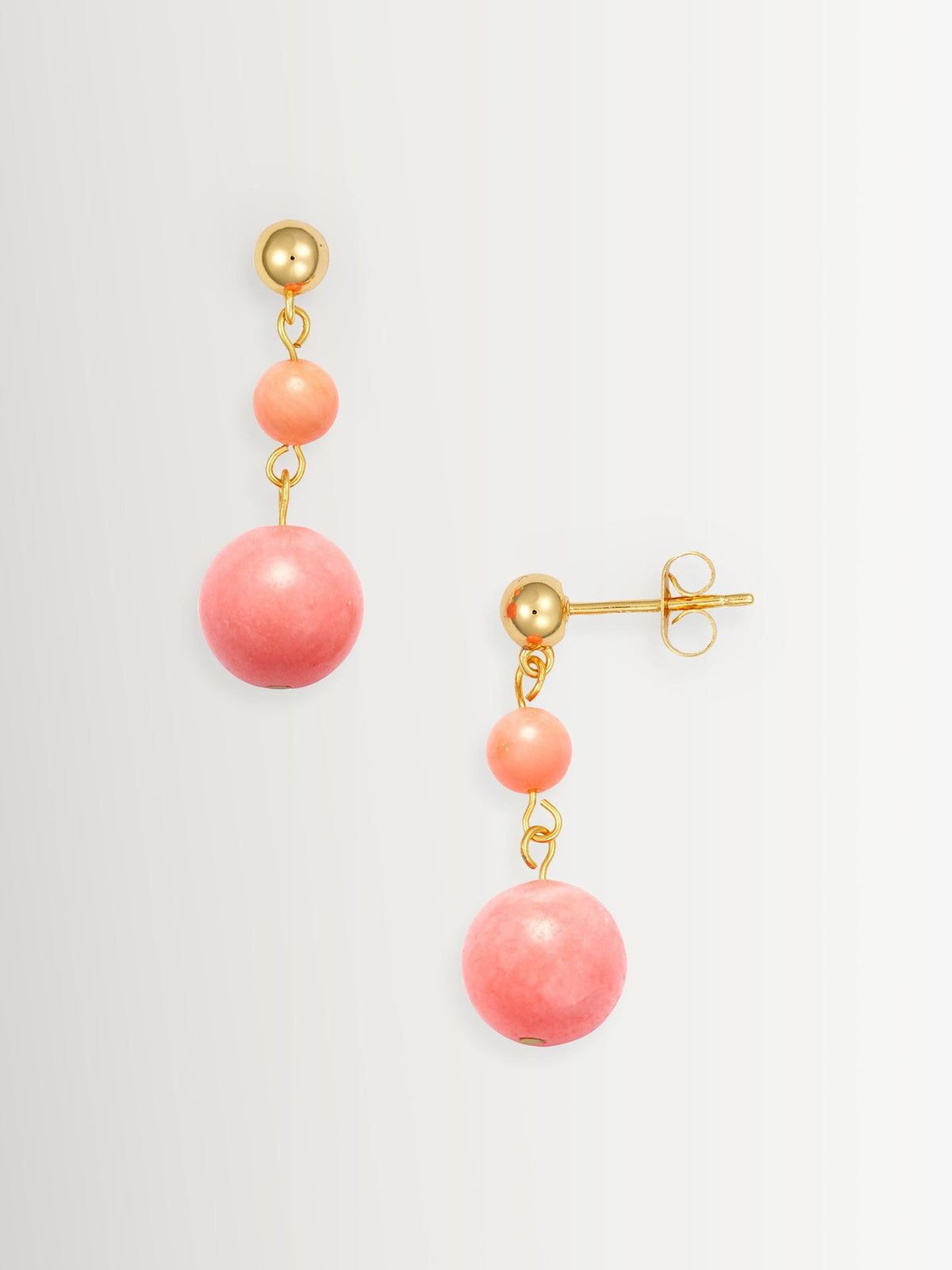 Anni Lu Pink Flamingo drop earrings jade detail (British brand)