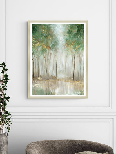 Next Artko Champagne Verdant Gold Woodland Framed Wall Art by Alison Pearce- Buy online at McGrocer