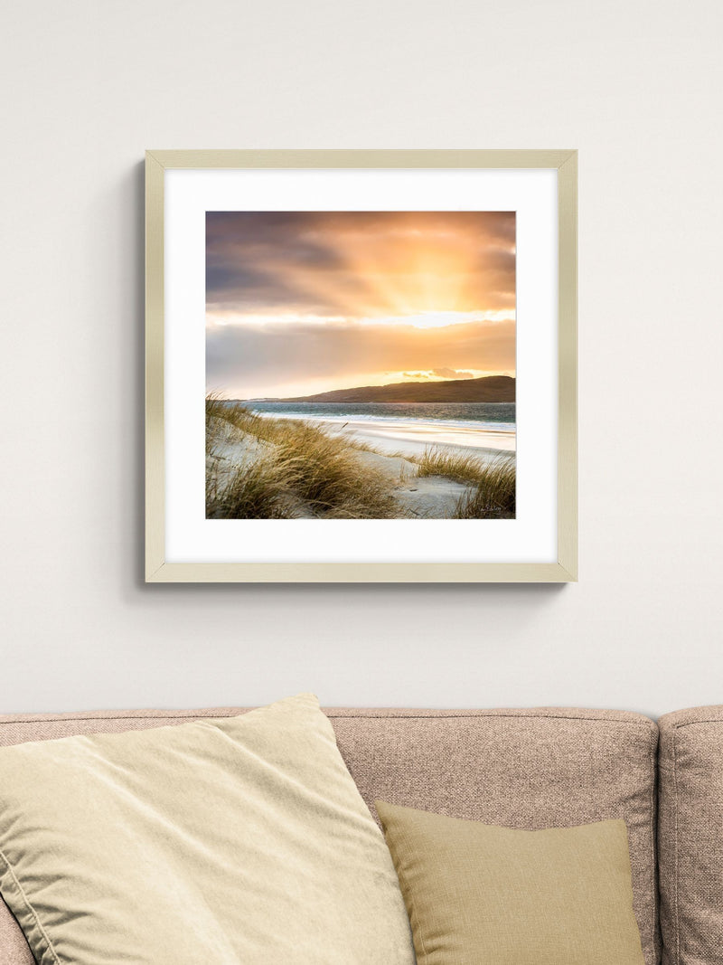 Artko Champagne Diffused Sun framed art 62.5cm x 62.5cm - British product