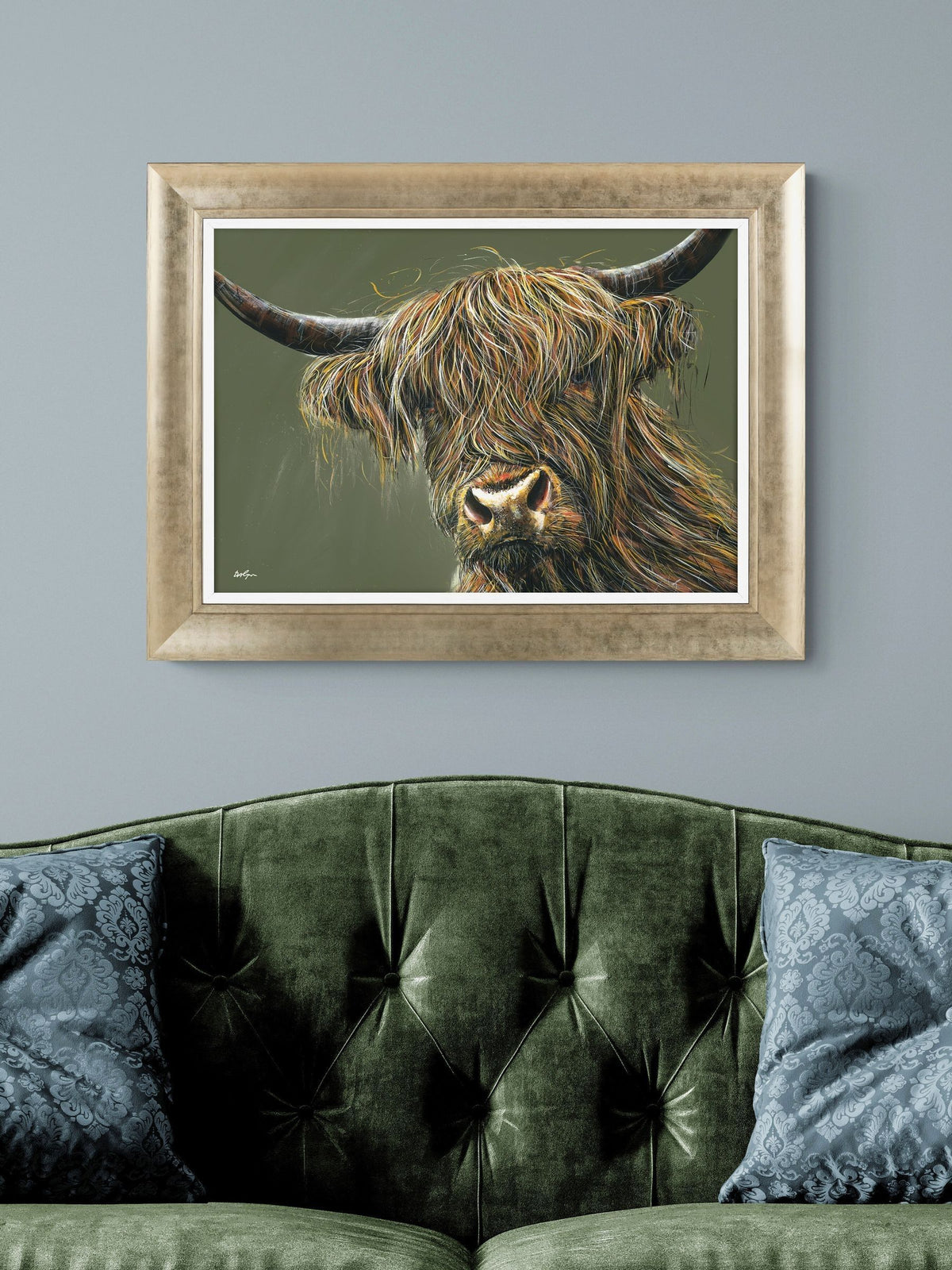 David Cope Highland cow art print 62cm x 82cm - British product