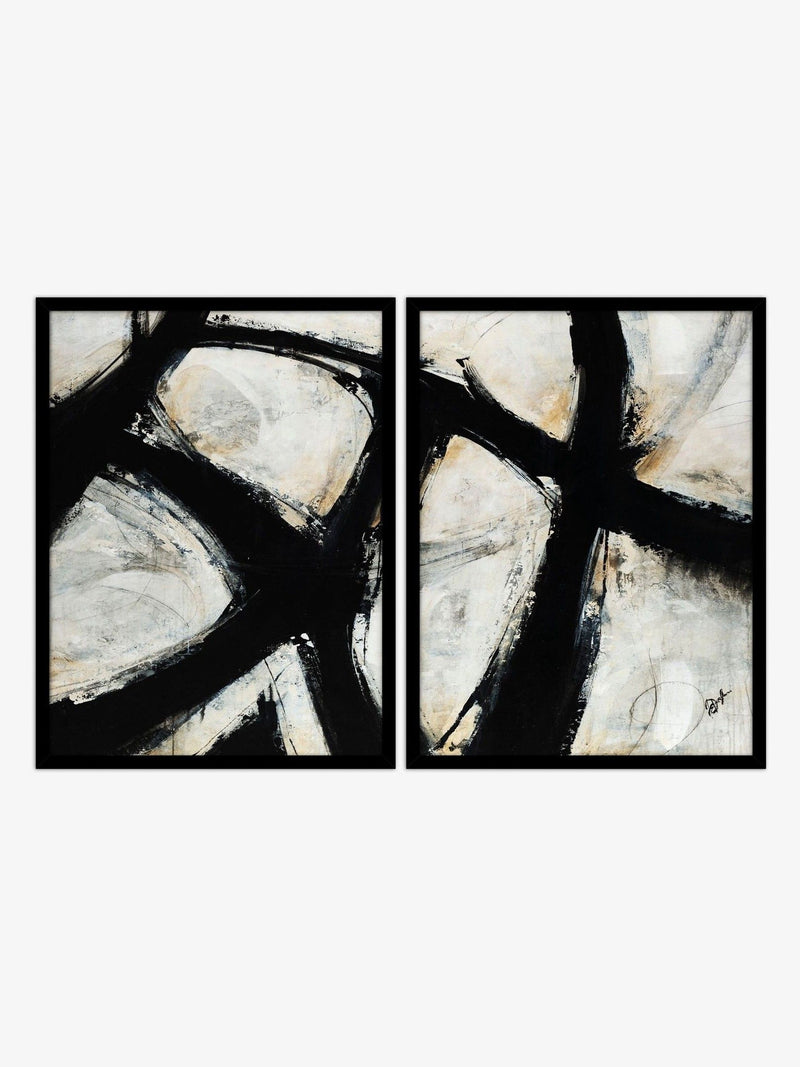 Artko Black Symbology framed art set of 2 (British brand)