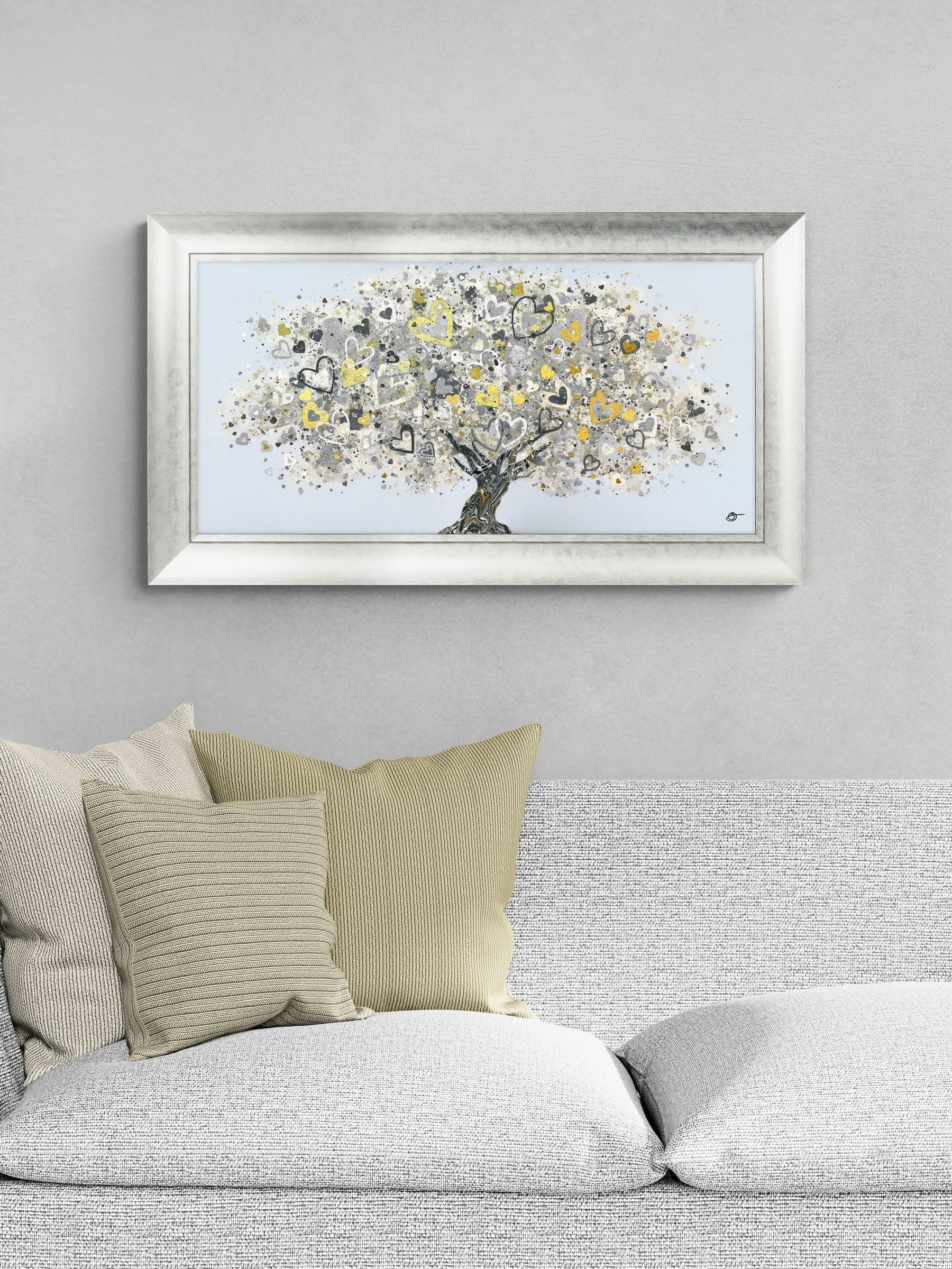 Artko Twilight Heart Tree framed art 52x92cm - British product