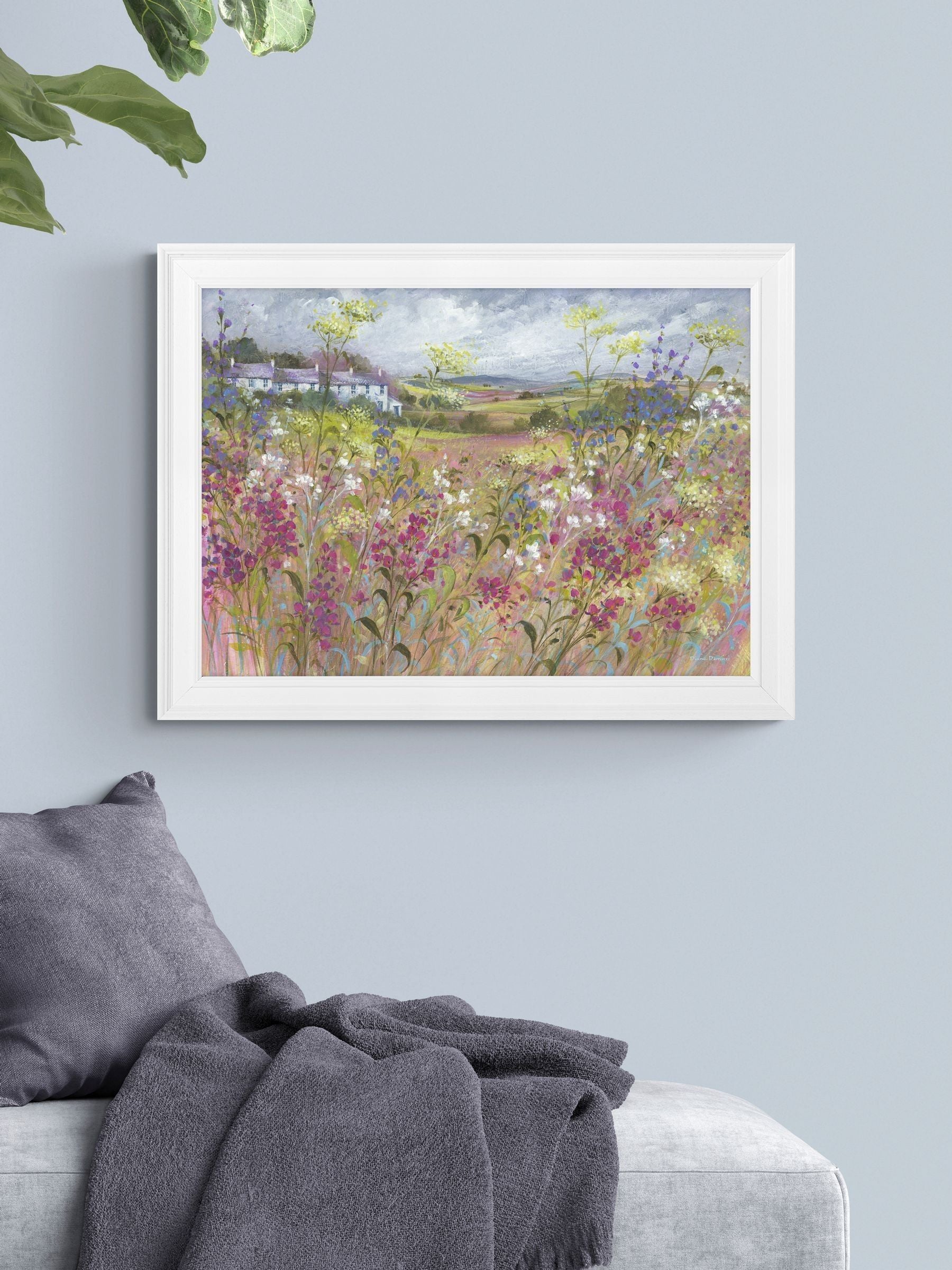 Artko White Three Cottages framed art 59x79cm - British product