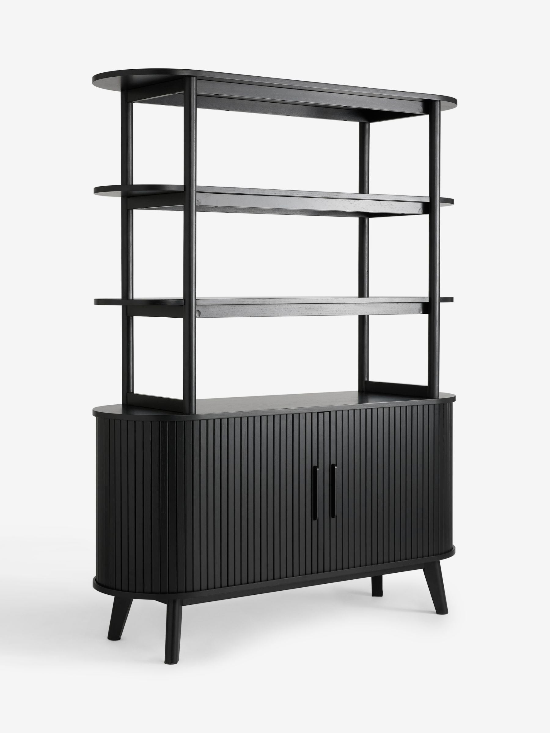 Black Hyde tambour door storage shelf, British brand