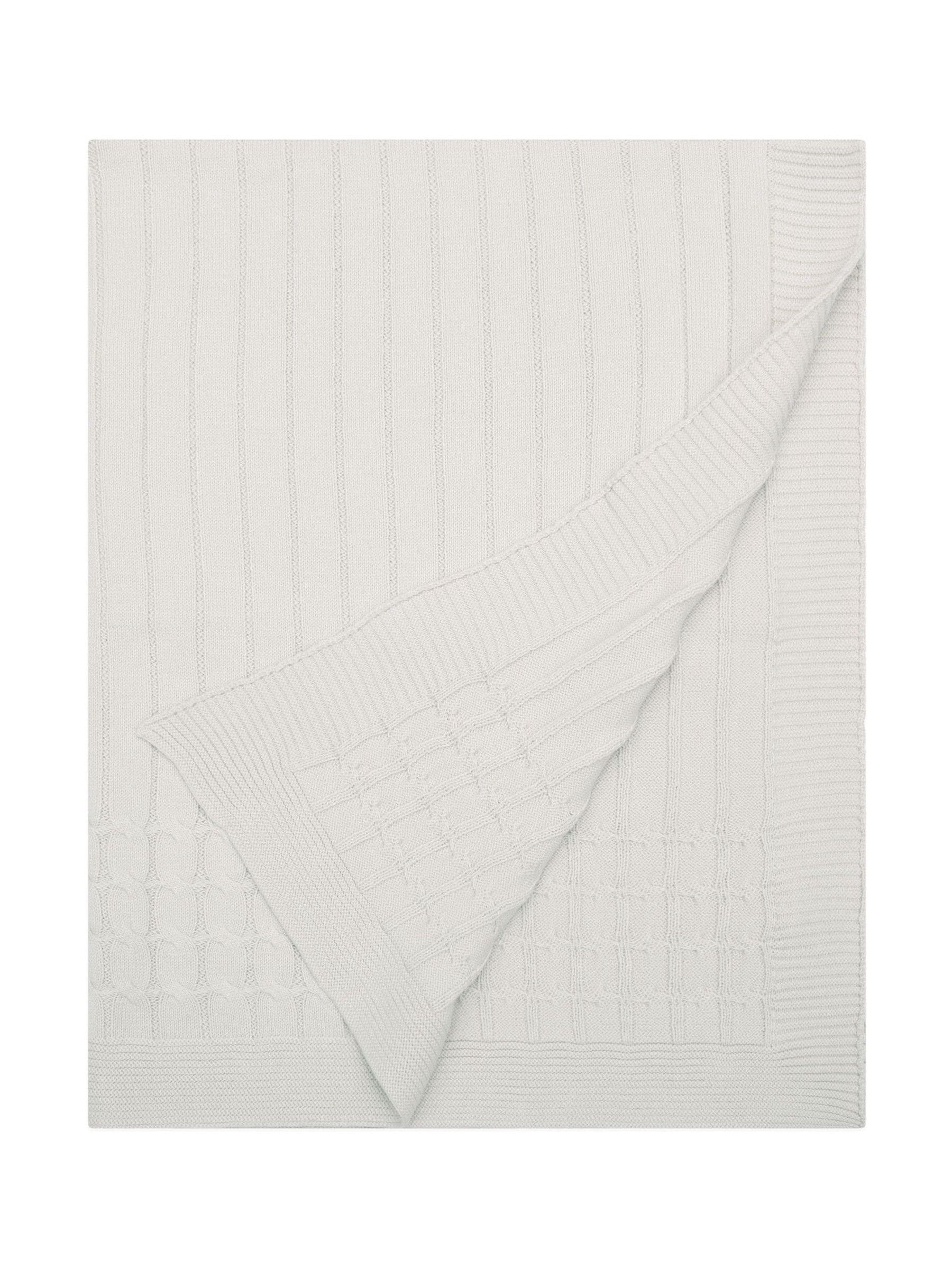 Emile Et Rose natural cable knit baby blanket 75x75cm, imported from the UK