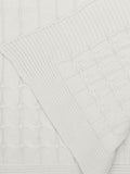 Emile Et Rose natural cable knit baby blanket 75x75cm, imported from the UK