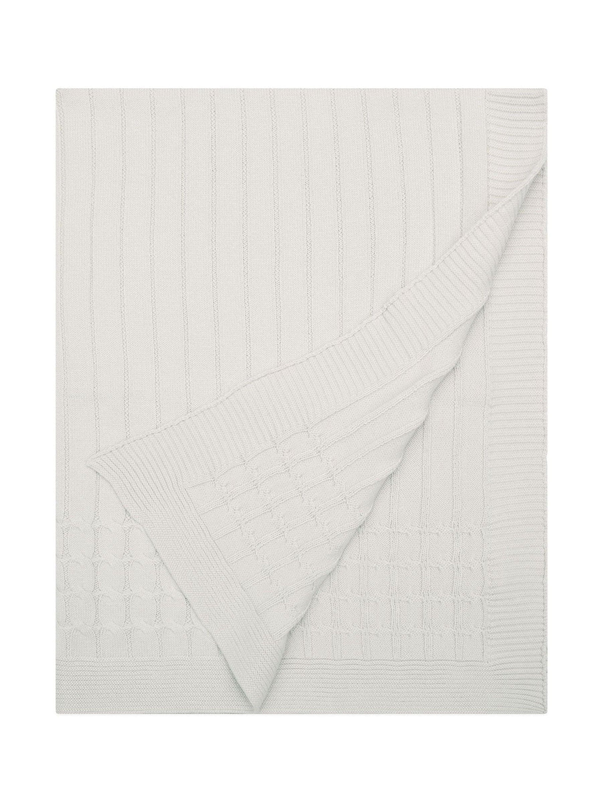 Emile Et Rose natural cable knit baby blanket 75x75cm, imported from the UK