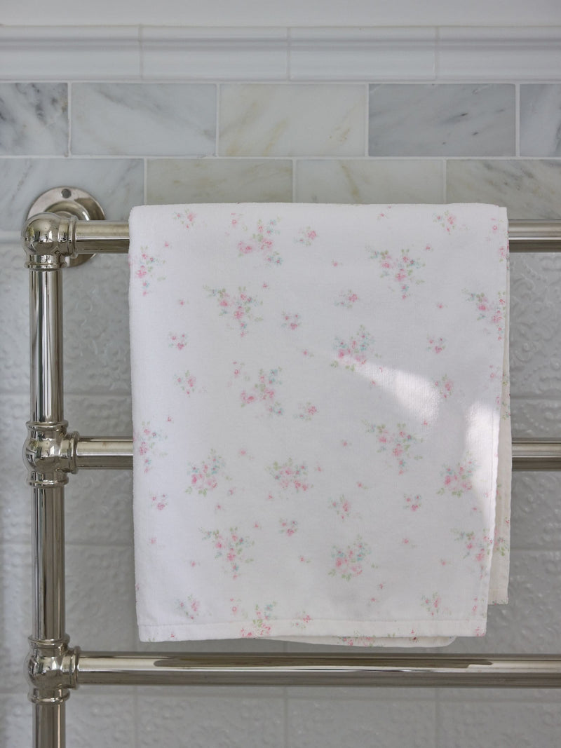 Shabby Chic towel pink floral velour (British brand)
