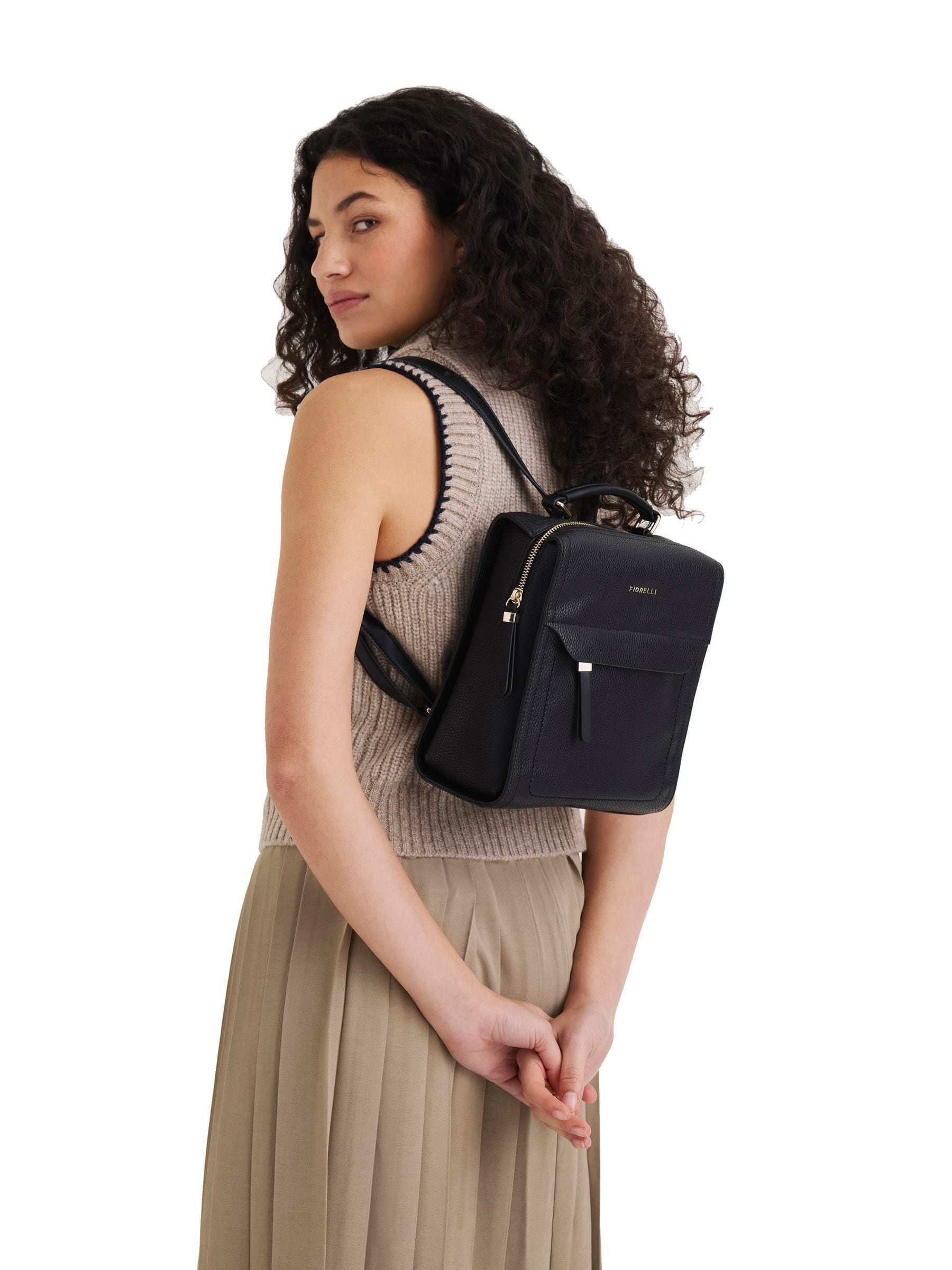 Fiorelli Black Isla Small Backpack, imported from the UK