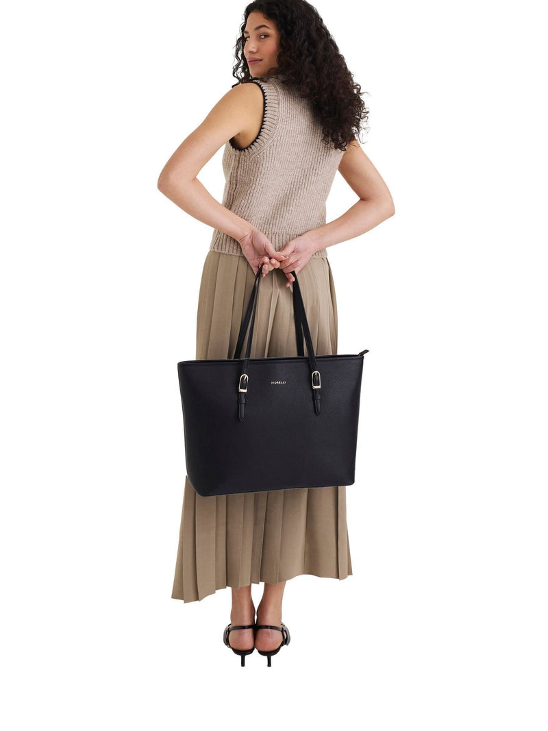 Fiorelli black Etta buckle tote bag, UK version