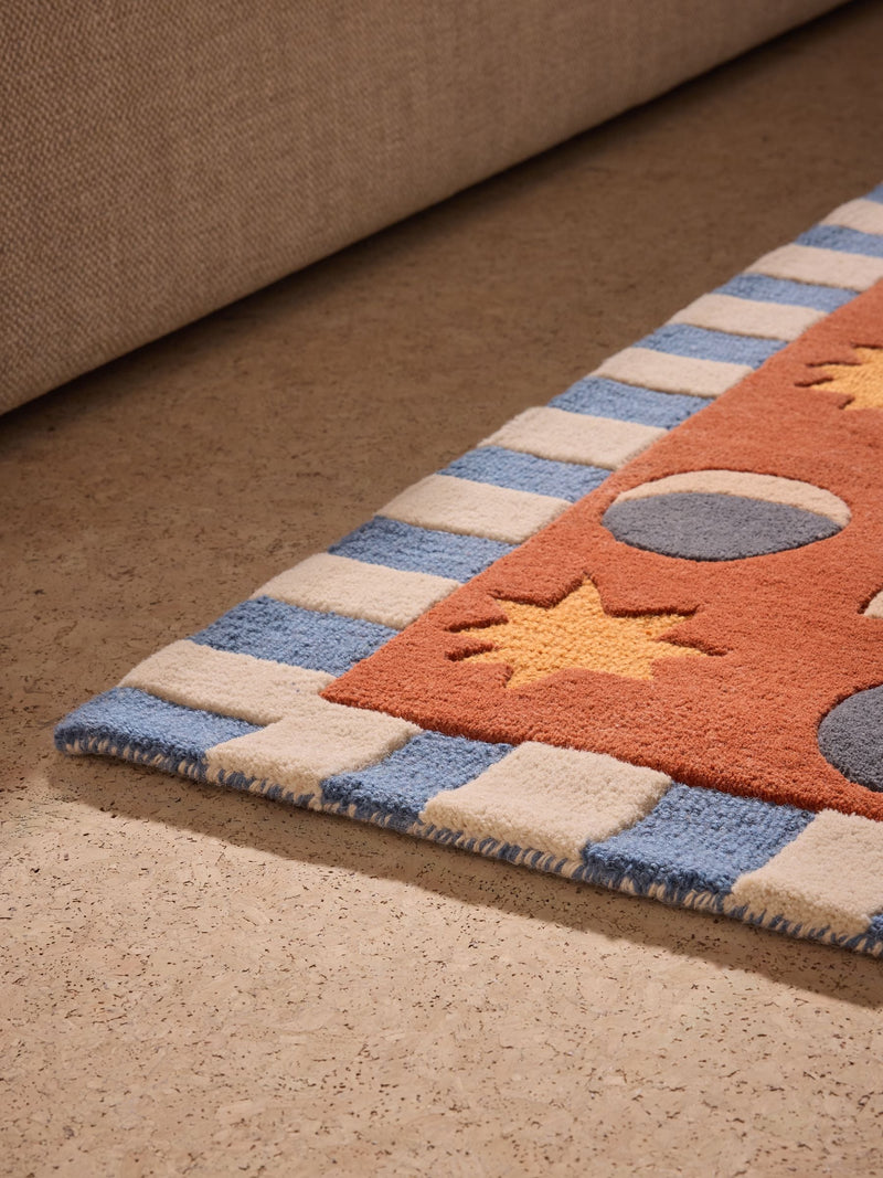 MADE.COM Orange Soteria wool tufted rug - British product