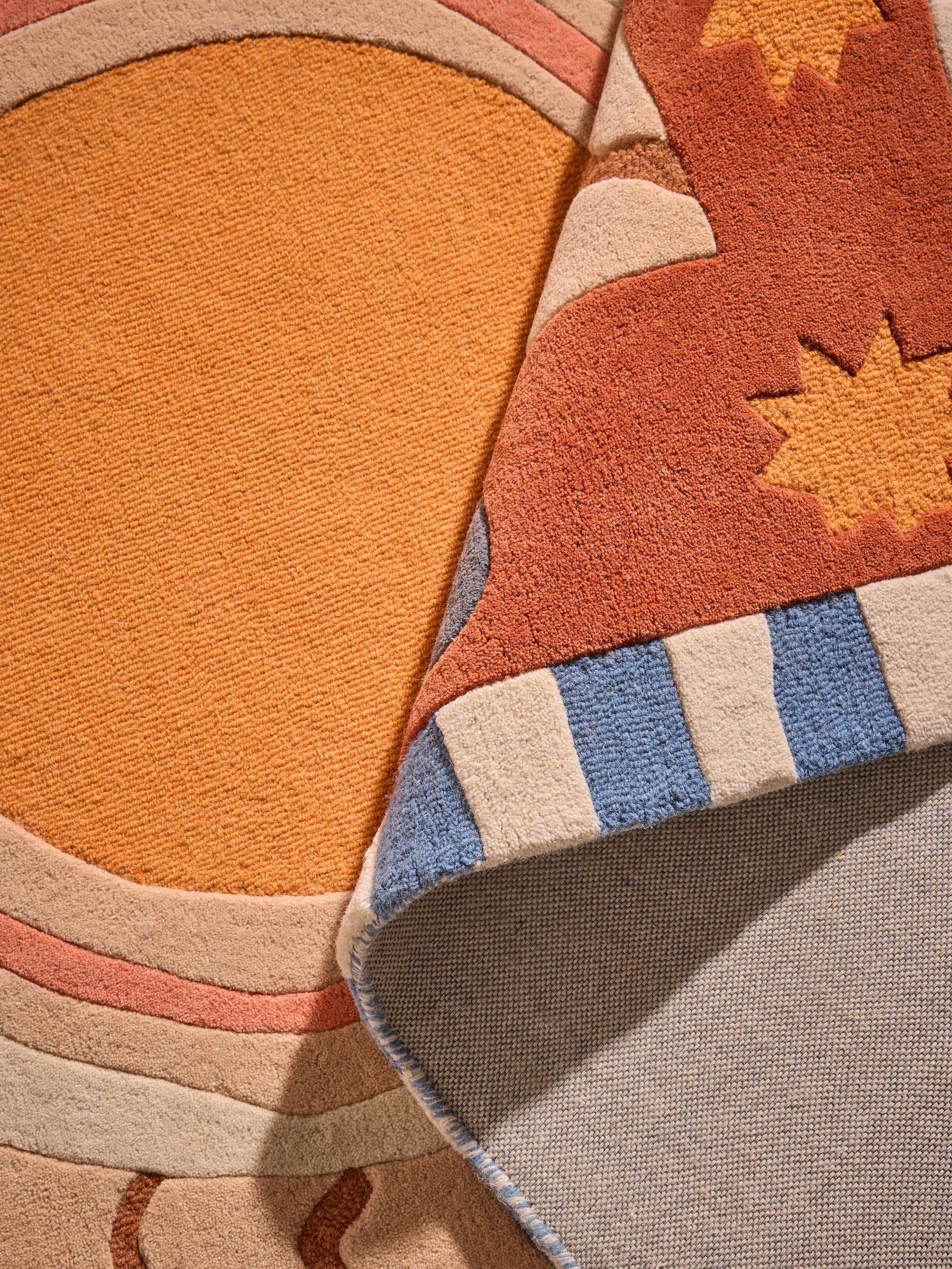 MADE.COM Orange Soteria wool tufted rug - British product