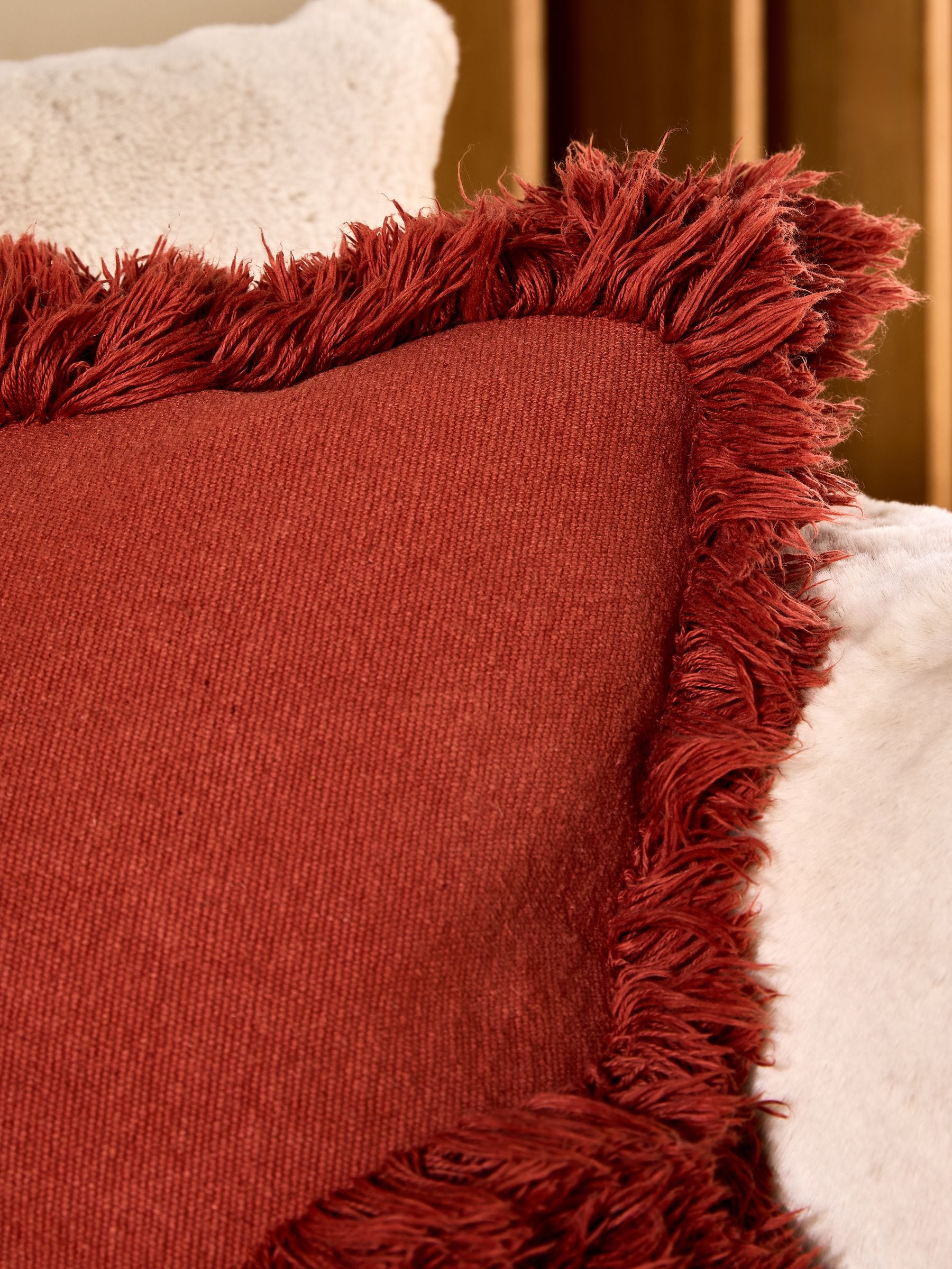 MADE.COM Rust Nera Tufted Cushion 45cm, imported from the UK