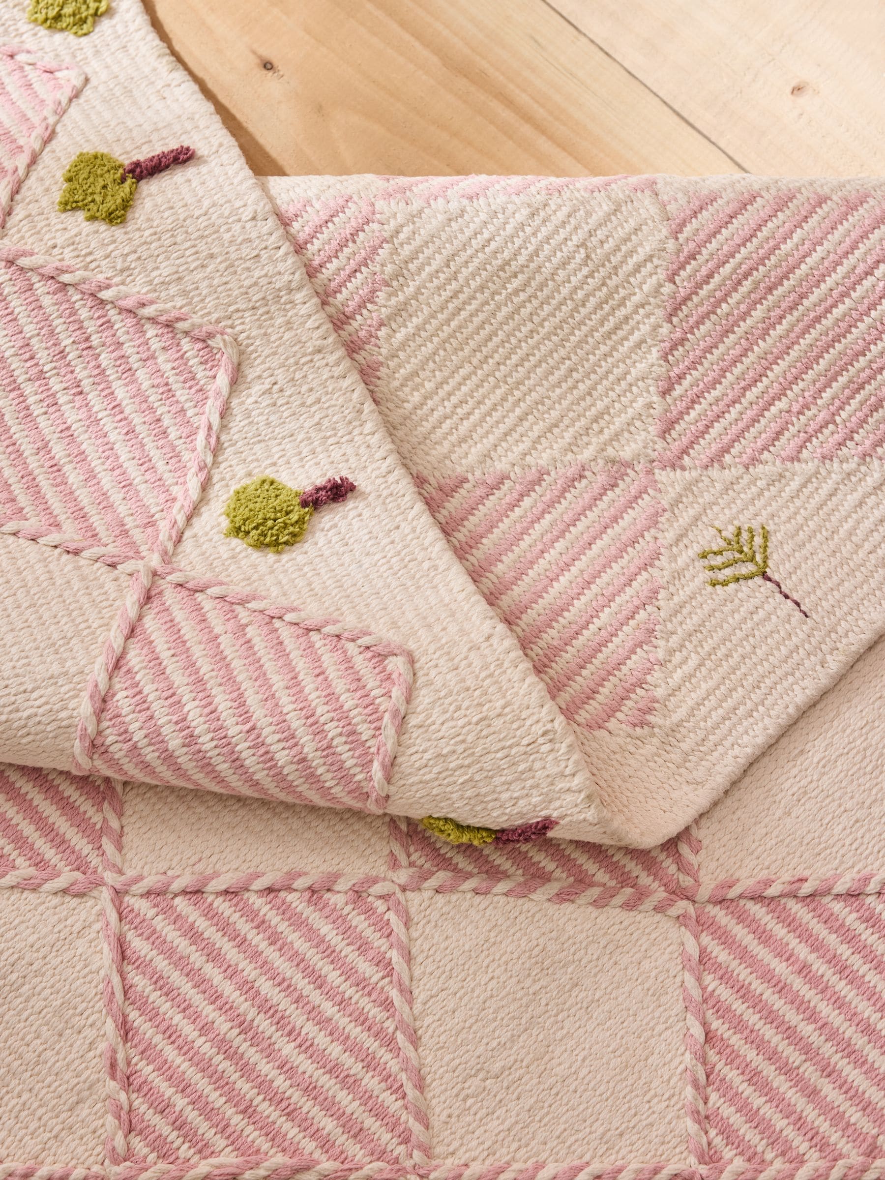 Cath Kidston Pink Diamond flat weave rug (British brand)