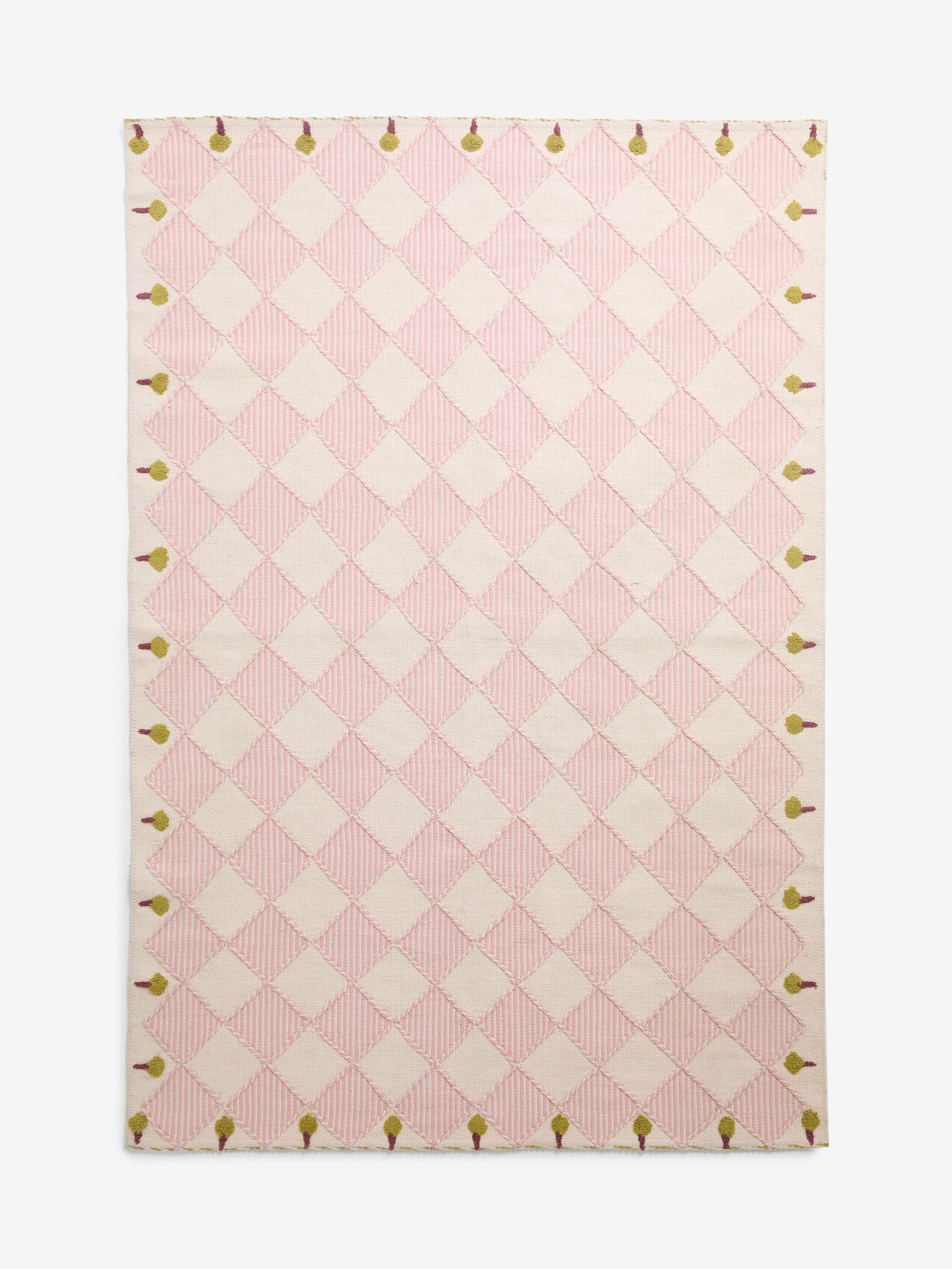 Cath Kidston Pink Diamond flat weave rug (British brand)