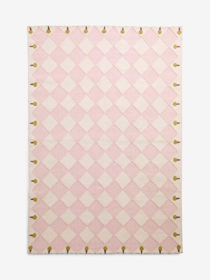 Cath Kidston Pink Diamond flat weave rug (British brand)