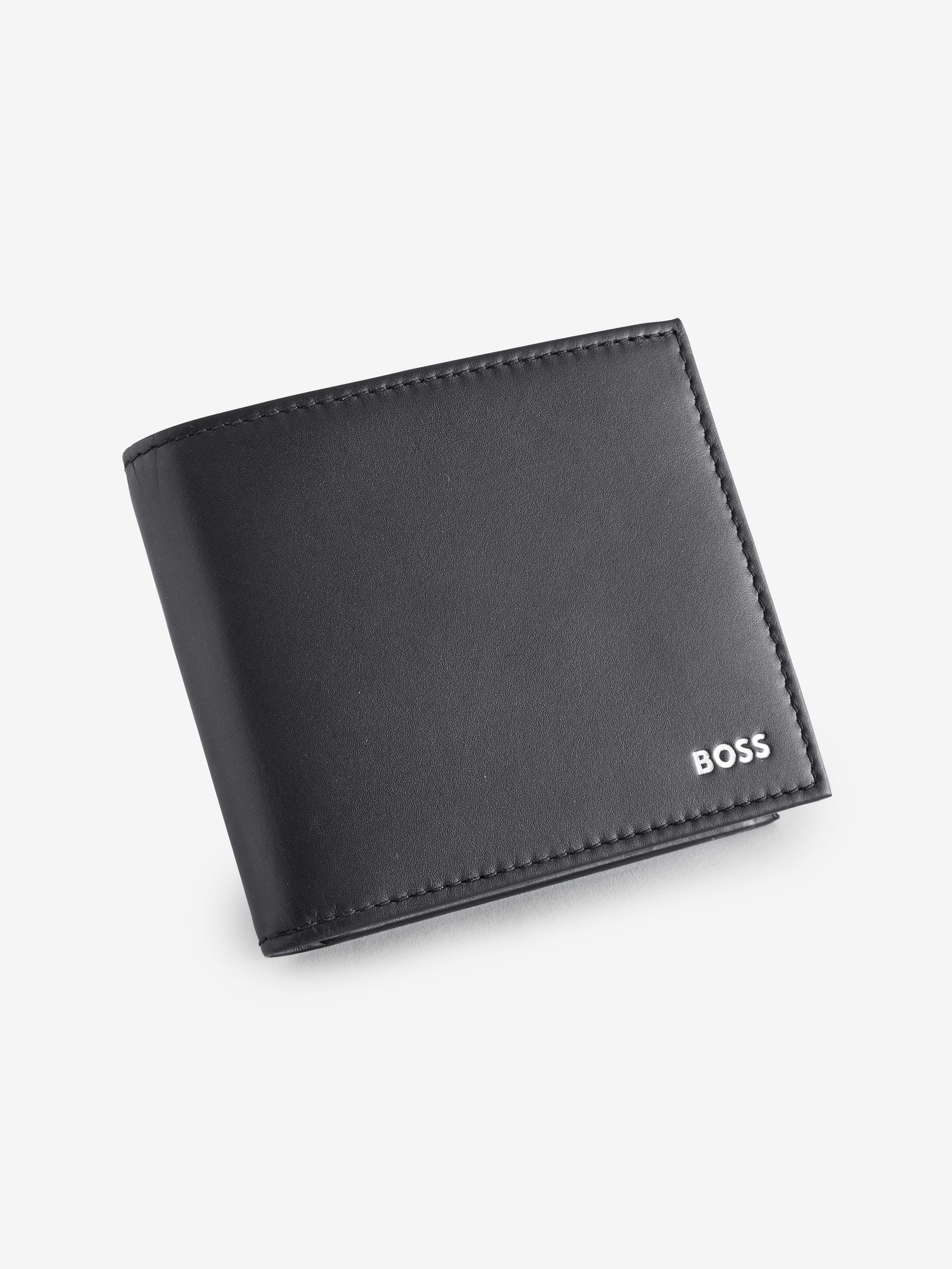 BOSS Randy black leather billfold wallet, UK version