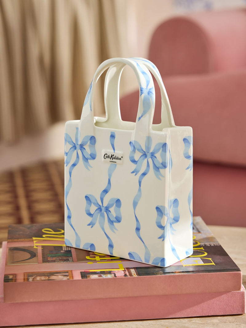 Blue Bow Handbag Vase