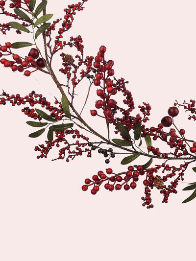 Laura Ashley Forbelyst Julekrans Rød 200cm