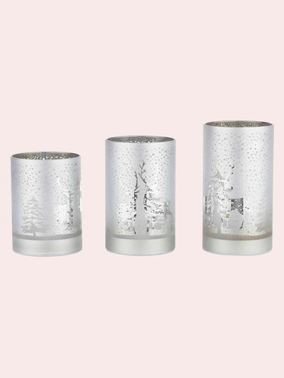 Next Laura Ashley Silberfarben Set aus 3 Frosted LED Vasenkerzen- Online bei McGrocer kaufen