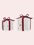 Laura Ashley ceramic gift boxes white red bows (British brand)