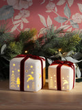 Laura Ashley ceramic gift boxes white red bows (British brand)